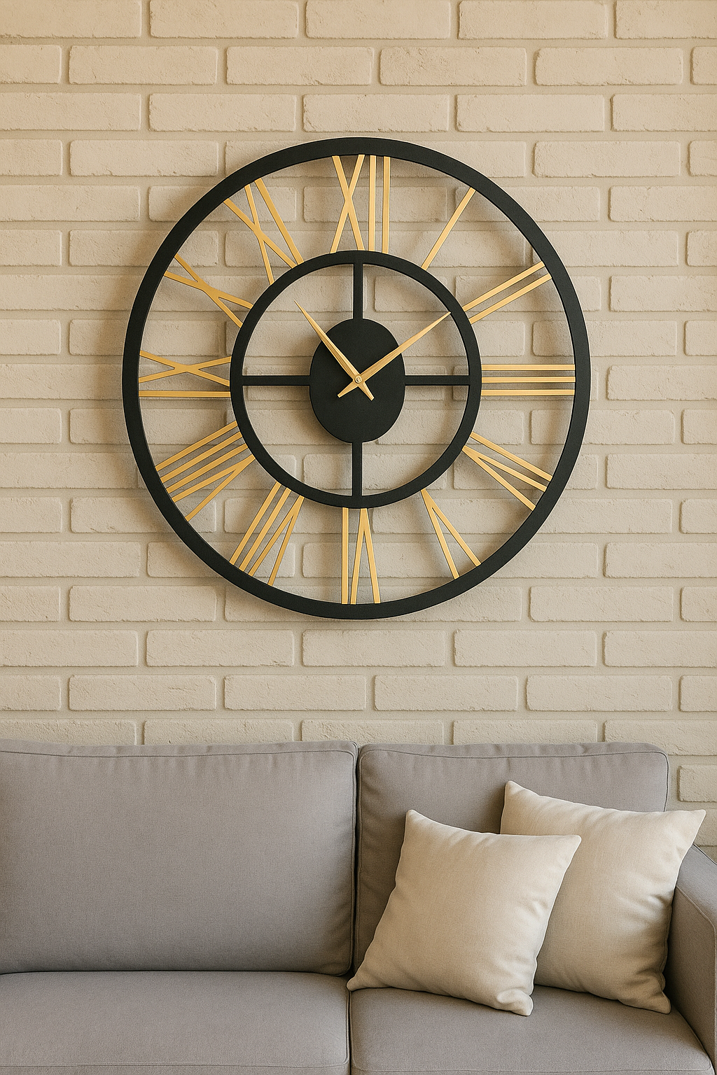 ACRYLIC GOLD & BLACK WALL CLOCK