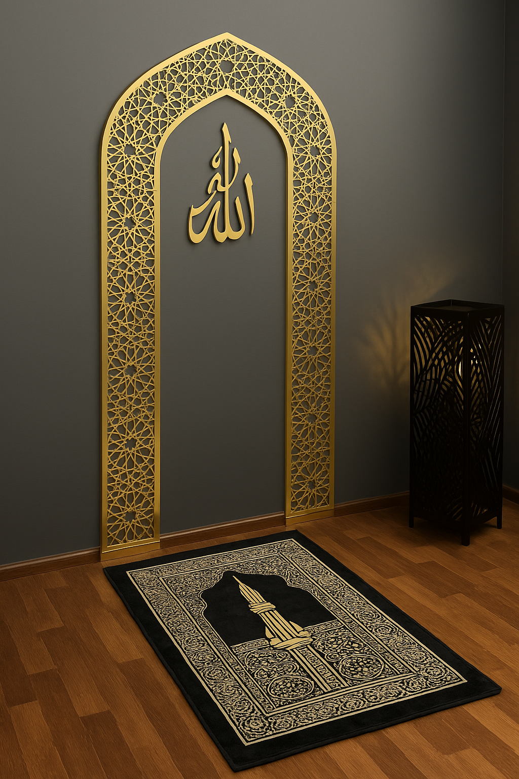 MEHRAB WALL ART FOR PRAYER ROOM - ELEGANT ISLAMIC DECOR WITH ALLAH CALLIGRAPHY