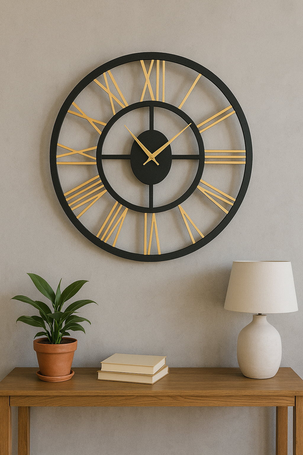 ACRYLIC GOLD & BLACK WALL CLOCK