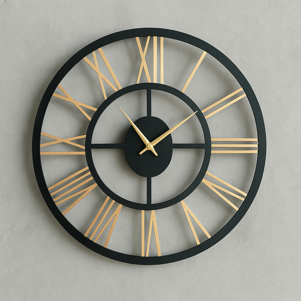 ACRYLIC GOLD & BLACK WALL CLOCK