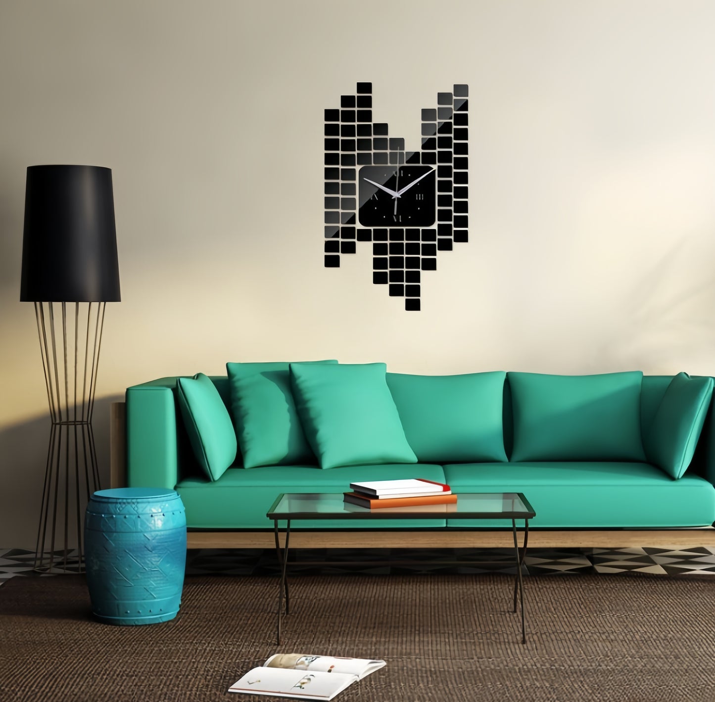 MOSAIC WALL STICKER CLOCK