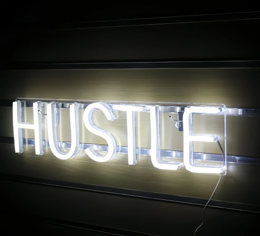 TRANSPARENT BACK PANEL - HUSTLE - USB POWER NEON LIGHT